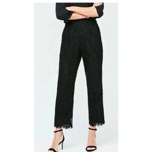 NWOT J. Crew Black elastic waist Lace Pants